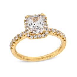 2 CT. T.W. Radiant-Cut Certified Lab-Grown Diamond Frame Engagement Ring in 14K Gold (F/VS2)