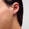 Thumbnail Image 2 of 1/2 CT. T.W. Princess-Cut Certified Lab-Grown Diamond Frame Stud Earrings in 14K White Gold (F/SI2)