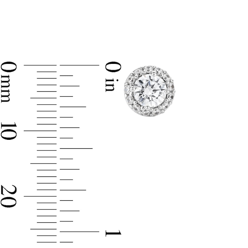 Main Image 3 of 1 CT. T.W. Certified Lab-Grown Diamond Frame Stud Earrings in 14K White Gold (F/SI2)