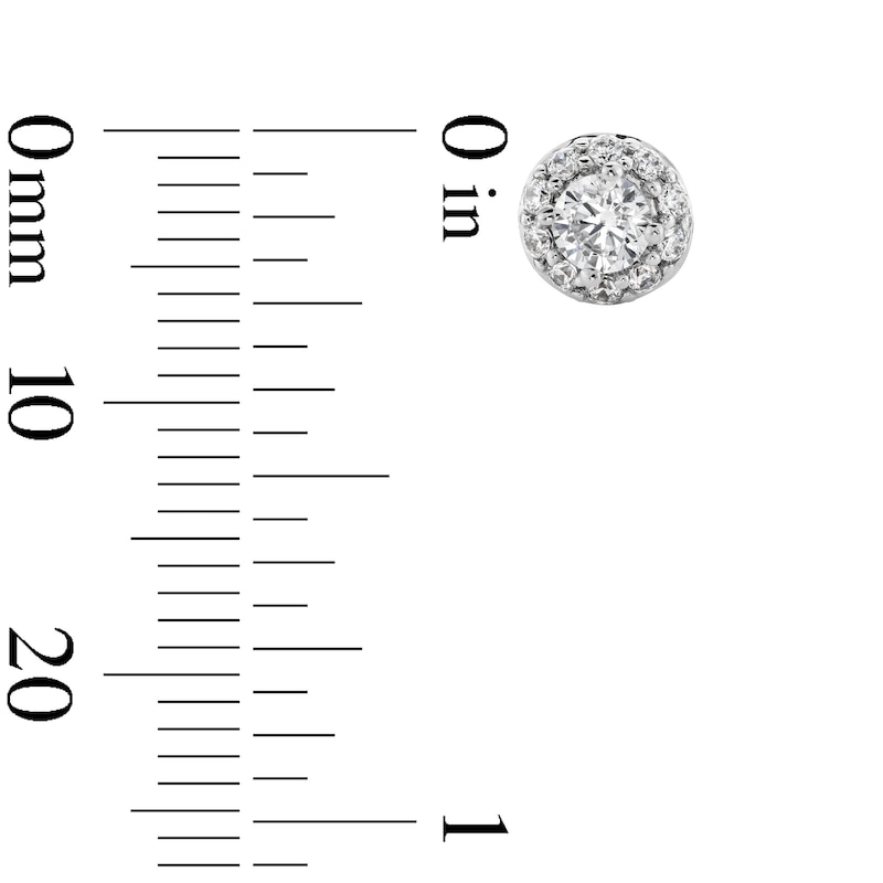 Main Image 3 of 1/2 CT. T.W. Certified Lab-Grown Diamond Frame Stud Earrings in 14K White Gold (F/SI2)