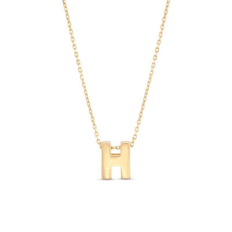 Main Image 1 of Single Initial “H” Pendant in Solid 10K Gold