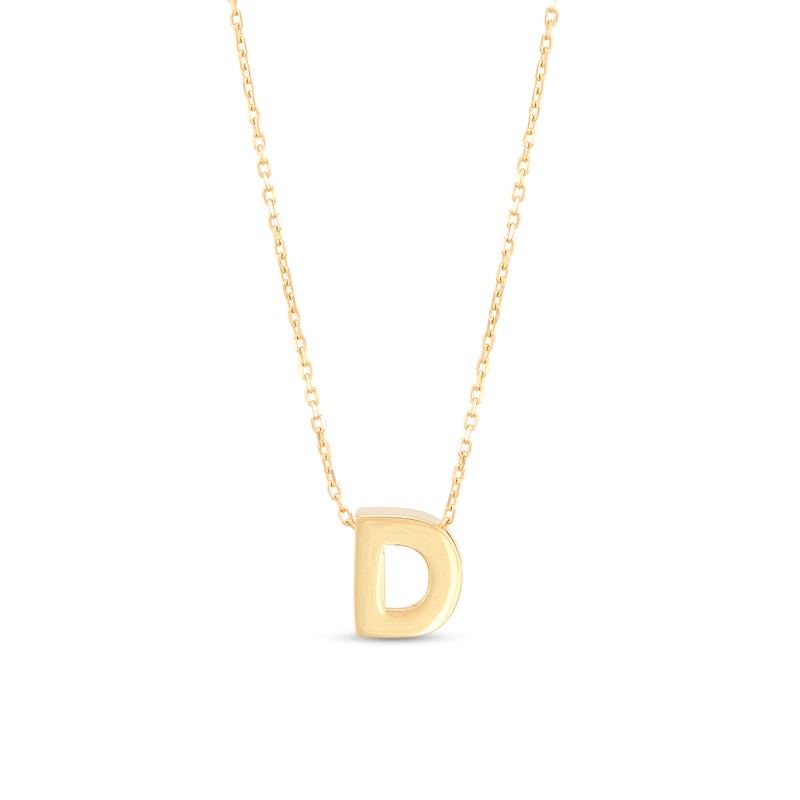 Main Image 1 of Single Initial “D” Pendant in Solid 10K Gold