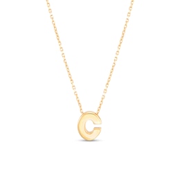 Single Initial “C” Pendant in Solid 10K Gold