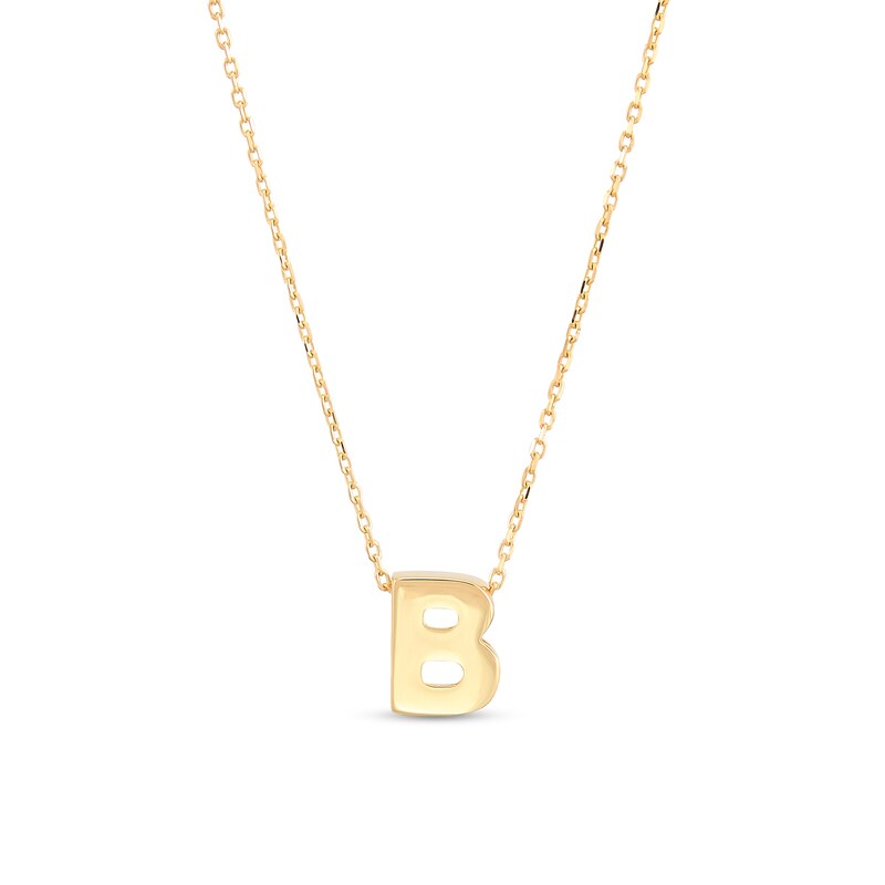 Main Image 1 of Single Initial “B” Pendant in Solid 10K Gold