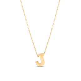 Single Initial “J” Pendant in Solid 10K Gold