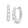 Thumbnail Image 1 of 3/8 CT. T.W. Diamond Graduated Five Stone Huggie Hoop Earrings in 10K White Gold
