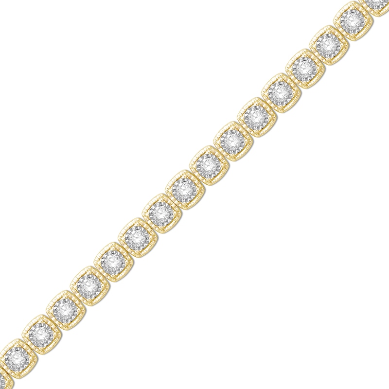 Main Image 2 of 2 CT. T.W. Diamond Miracle Square Link Bracelet in 10K Gold - 7.5"