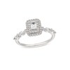 Thumbnail Image 1 of 3/4 CT. T.W. Emerald-Cut Diamond Double Frame Alternating Shank Engagement Ring in 14K White Gold