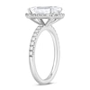 Thumbnail Image 2 of 3-1/2 CT. T.W. Emerald-Cut Certified Lab-Grown Diamond Frame Engagement Ring in 14K White Gold (F/VS2)