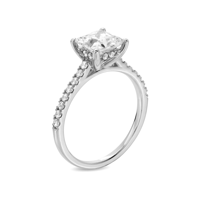 Main Image 3 of 1-3/4 CT. T.W. Princess-Cut Certified Lab-Grown Diamond Engagement Ring in 14K White Gold (F/VS2)
