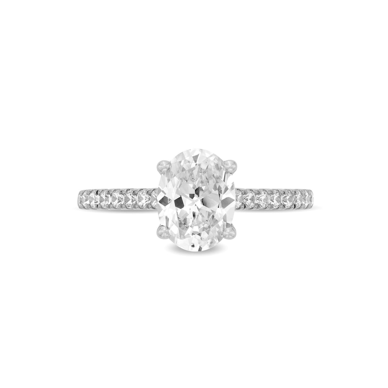 Main Image 4 of 1-3/4 CT. T.W. Oval Certified Lab-Grown Diamond Engagement Ring in 14K White Gold (F/VS2)