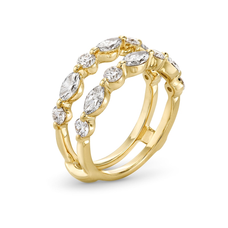 Main Image 3 of 1-1/2 CT. T.W. Marquise and Round Certified Lab-Grown Diamond Alternating Solitaire Enhancer in 14K Gold (F/VS2)