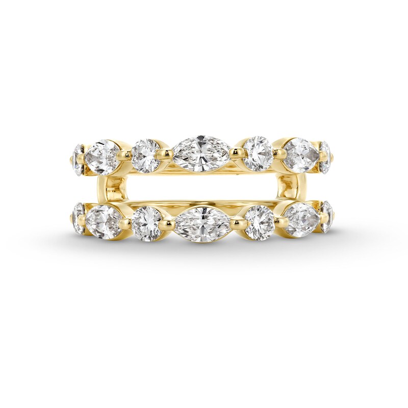 Main Image 4 of 1-1/2 CT. T.W. Marquise and Round Certified Lab-Grown Diamond Alternating Solitaire Enhancer in 14K Gold (F/VS2)