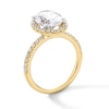 Thumbnail Image 2 of 3-1/2 CT. T.W. Oval Certified Lab-Grown Diamond Frame Engagement Ring in 14K Gold (F/VS2)
