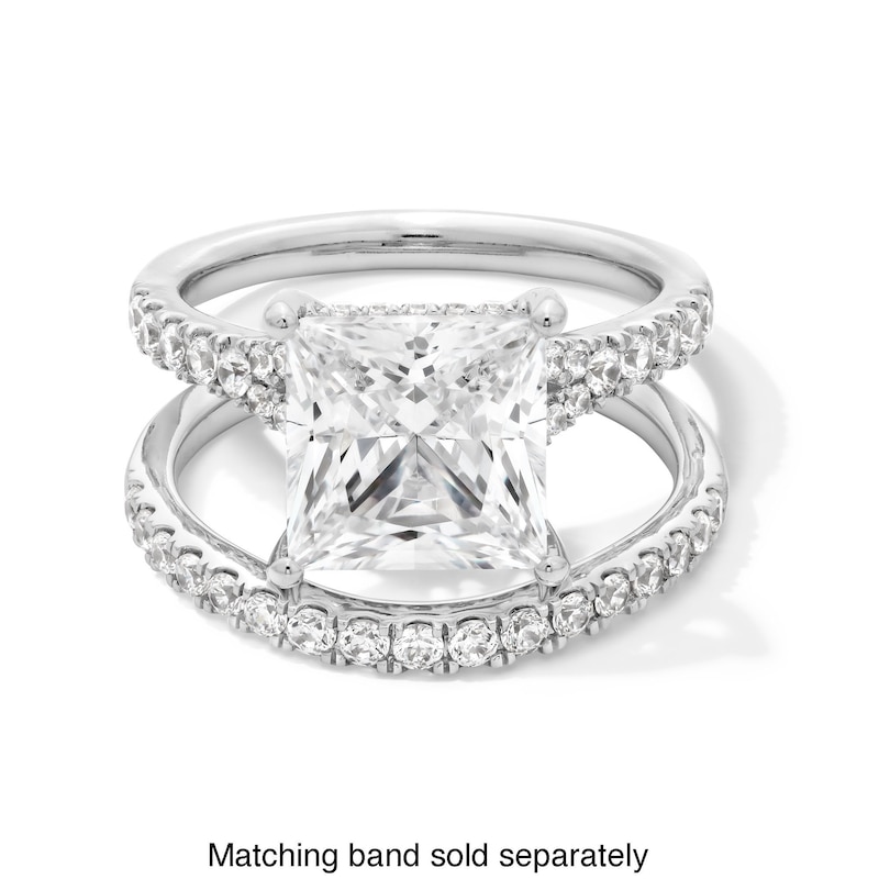 Main Image 3 of 4-1/2 CT. T.W. Princess-Cut Certified Lab-Grown Diamond Split Shank Engagement Ring in 14K White Gold (F/SI2)