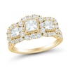 Thumbnail Image 1 of 2 CT. T.W. Princess-Cut Diamond Frame Past Present Future® Split Shank Engagement Ring in 14K Gold