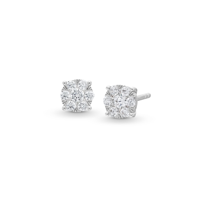 Main Image 1 of 1/3 CT. T.W. Multi-Diamond Stud Earrings in 10K White Gold