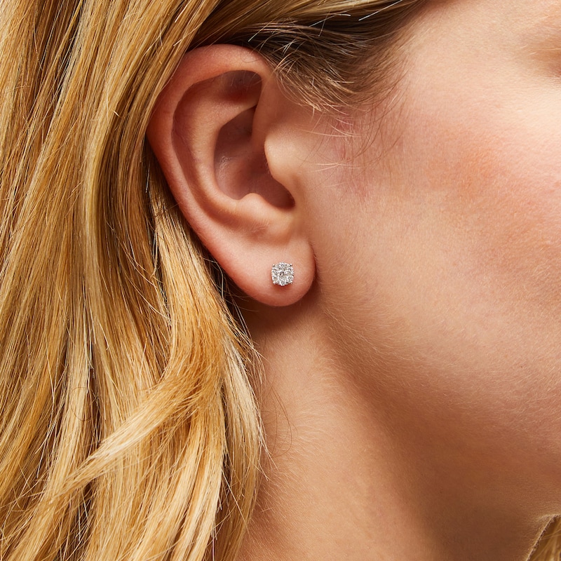 Main Image 2 of 1/3 CT. T.W. Multi-Diamond Stud Earrings in 10K White Gold