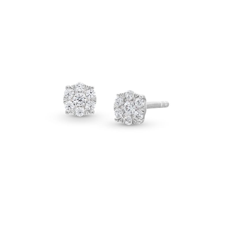 Main Image 1 of 1/6 CT. T.W. Multi-Diamond Stud Earrings in 10K White Gold