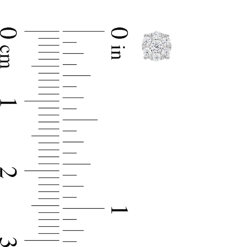 Main Image 3 of 1/6 CT. T.W. Multi-Diamond Stud Earrings in 10K White Gold