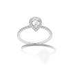 Thumbnail Image 1 of 1 CT. T.W. Pear-Shaped Certified Lab-Grown Diamond Frame Engagement Ring in 14K White Gold (F/VS2)