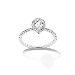 1 CT. T.W. Pear-Shaped Certified Lab-Grown Diamond Frame Engagement Ring in 14K White Gold (F/VS2)