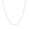 Thumbnail Image 1 of Green Enamel Rice Bead Station Chain Necklace in Solid 14K Gold