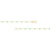 Thumbnail Image 2 of Green Enamel Rice Bead Station Chain Necklace in Solid 14K Gold