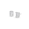 Thumbnail Image 1 of 1/2 CT. T.W. Emerald-Shaped Lab-Grown Multi-Diamond Stud Earrings in Sterling Silver (I/SI2)