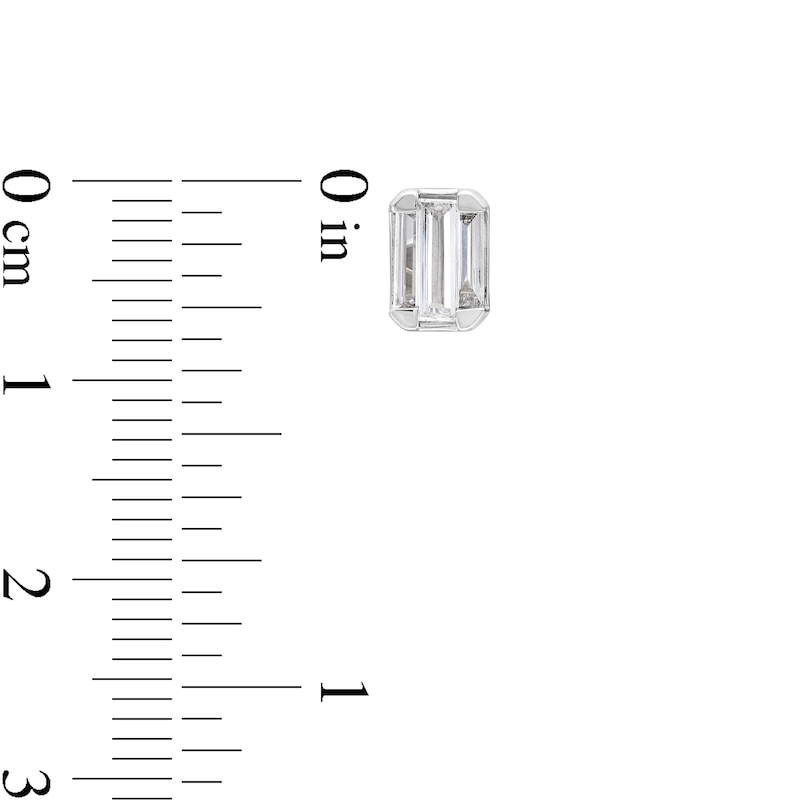 Main Image 3 of 1/2 CT. T.W. Emerald-Shaped Lab-Grown Multi-Diamond Stud Earrings in Sterling Silver (I/SI2)