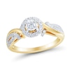 Thumbnail Image 1 of 1/3 CT. T.W. Diamond Frame Bypass Shank Engagement Ring in 10K Gold