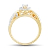 Thumbnail Image 3 of 1/3 CT. T.W. Diamond Frame Bypass Shank Engagement Ring in 10K Gold