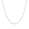 Thumbnail Image 1 of Purple Enamel Rice Bead Station Chain Necklace in Solid 14K Gold