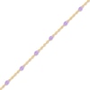 Thumbnail Image 2 of Purple Enamel Rice Bead Station Chain Necklace in Solid 14K Gold