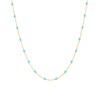 Thumbnail Image 1 of Turquoise Enamel Rice Bead Station Chain Necklace in Solid 14K Gold
