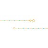 Thumbnail Image 2 of Turquoise Enamel Rice Bead Station Chain Necklace in Solid 14K Gold