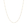 Thumbnail Image 1 of White Enamel Rice Bead Station Chain Necklace in Solid 14K Gold