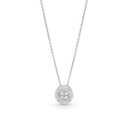 1/10 CT. T.W. Multi-Diamond Frame Pendant in Sterling Silver