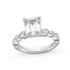 Thumbnail Image 1 of 3-3/4 CT. T.W. Emerald-Cut Certified Lab-Grown Diamond Alternating Shank Engagement Ring in 14K White Gold (F/VS2)