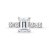 Thumbnail Image 4 of 3-3/4 CT. T.W. Emerald-Cut Certified Lab-Grown Diamond Alternating Shank Engagement Ring in 14K White Gold (F/VS2)