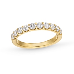 7/8 CT. T.W. Diamond Ten Stone Anniversary Band in 10K Gold