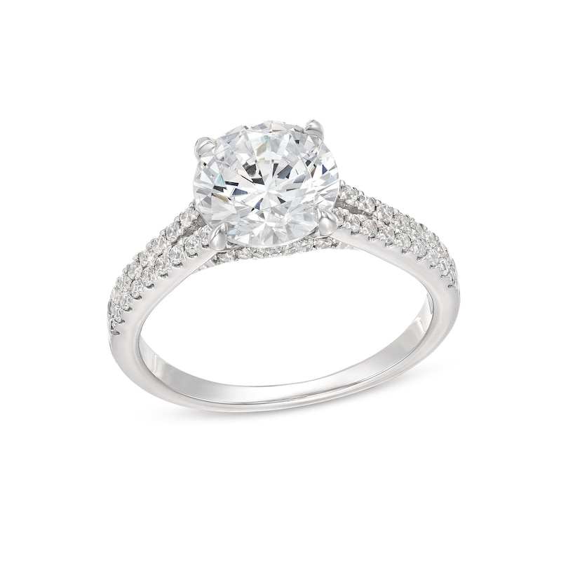 Main Image 1 of 2-1/3 CT. T.W. Certified Lab-Grown Diamond Split Shank Engagement Ring in 14K White Gold (I/SI2)