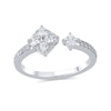 Thumbnail Image 1 of 1/2 CT. T.W. Multi-Diamond Open Shank Ring in 10K White Gold