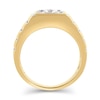 Thumbnail Image 2 of 1 CT. T.W. Multi-Diamond Square-Top Ribbed Shank Ring in 14K Two-Tone Gold