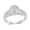 Thumbnail Image 1 of 1 CT. T.W. Oval Multi-Diamond Frame Split Shank Engagement Ring in 14K White Gold