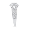 Thumbnail Image 3 of 1 CT. T.W. Oval Multi-Diamond Frame Split Shank Engagement Ring in 14K White Gold