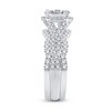 Thumbnail Image 2 of 1-1/8 CT. T.W. Oval Multi-Diamond Frame Twist Shank Bridal Set in 14K White Gold
