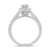 Thumbnail Image 4 of 1-1/8 CT. T.W. Oval Multi-Diamond Frame Twist Shank Bridal Set in 14K White Gold