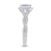 Thumbnail Image 5 of 1-1/8 CT. T.W. Oval Multi-Diamond Frame Twist Shank Bridal Set in 14K White Gold