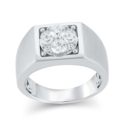 1 CT. T.W. Multi-Diamond Square-Top Ring in 14K White Gold